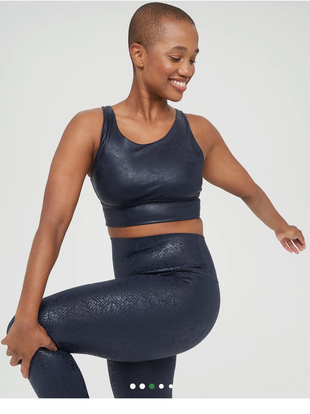 Aerie Crackle Sports Bra and Legging Set - Navy Shimmer